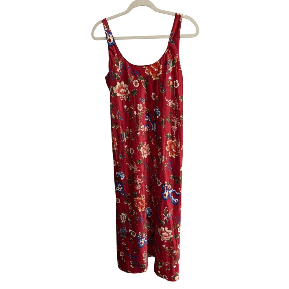 NATORI Women's Satin Floral Red Gown Size Large NWT